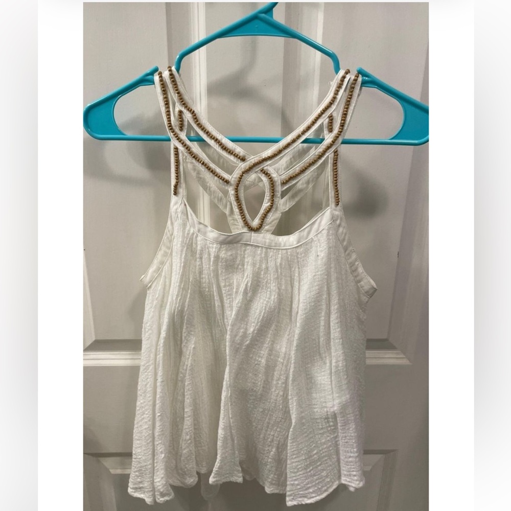 Altar’d State Beaded White Tank Top in size small
